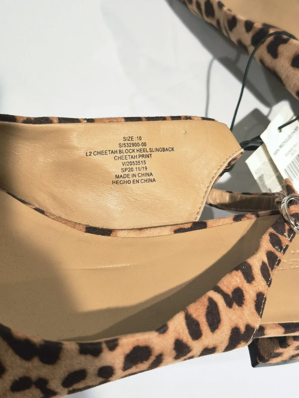 NWT Banana Republic Women's Slingback Cheeter Print Flats Size 10